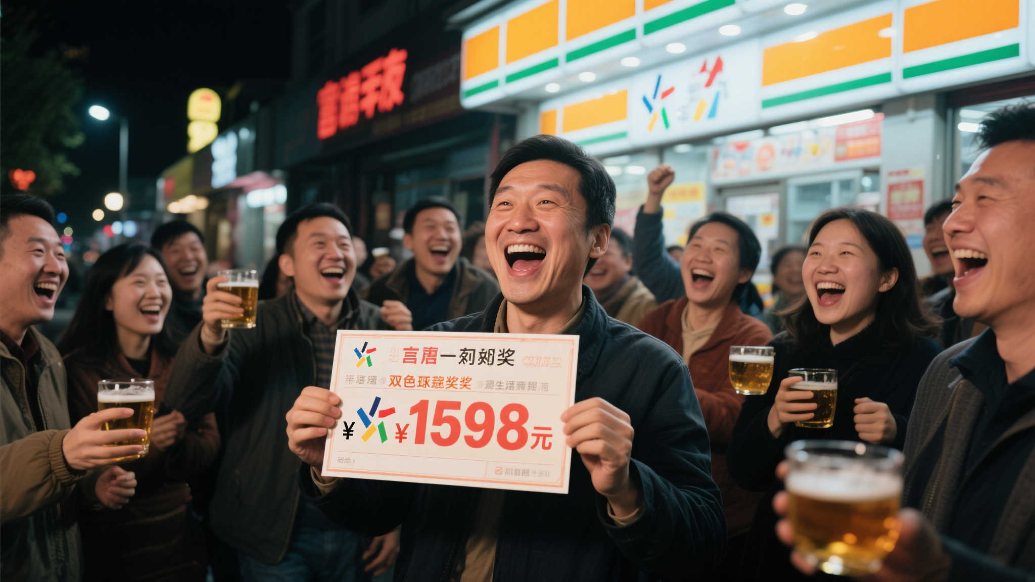 彩民喜中双色球1598万 深夜狂欢畅饮庆功