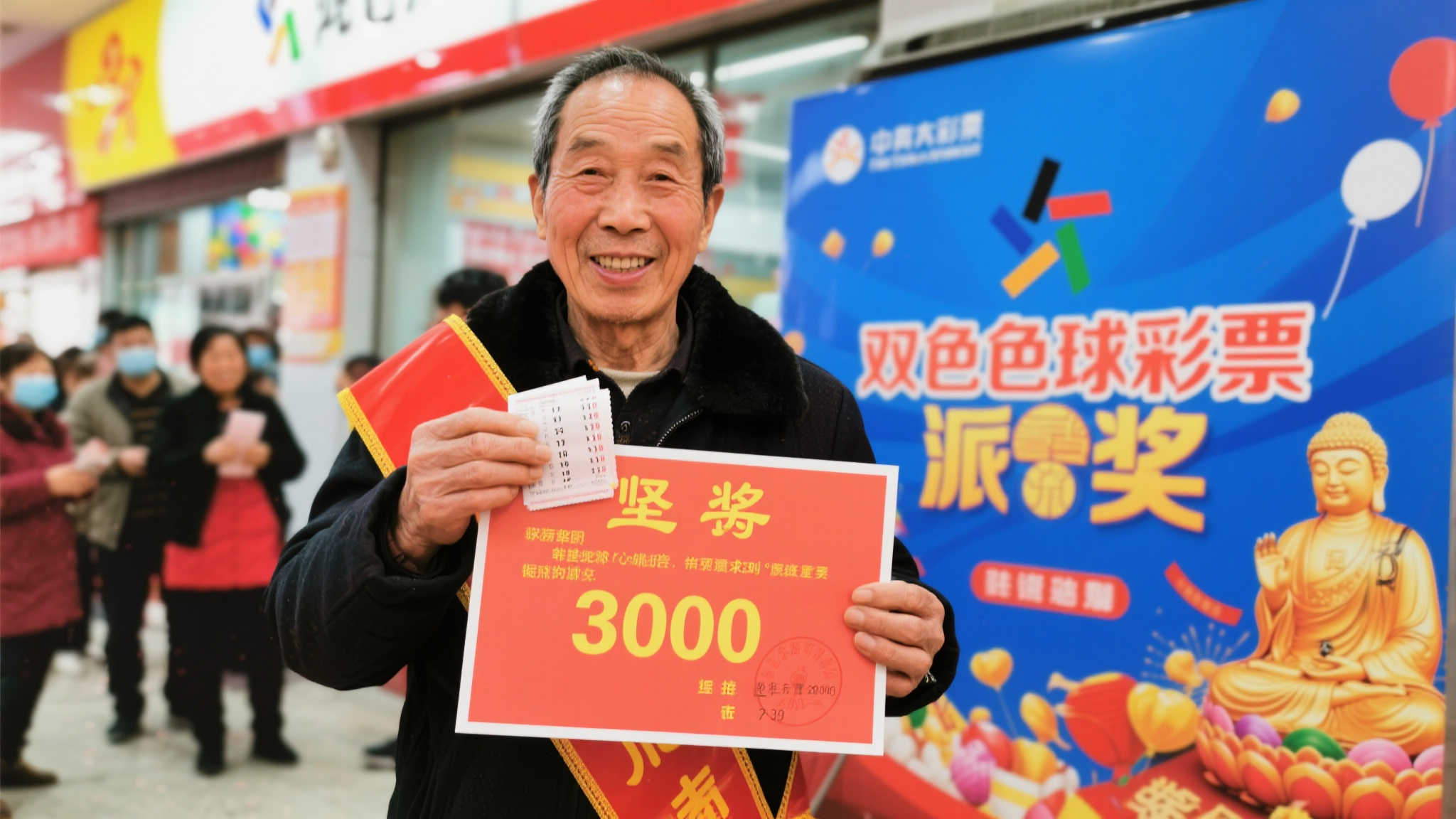 老彩民首期派奖喜中双色球3951万 坚持二十余年全靠机选