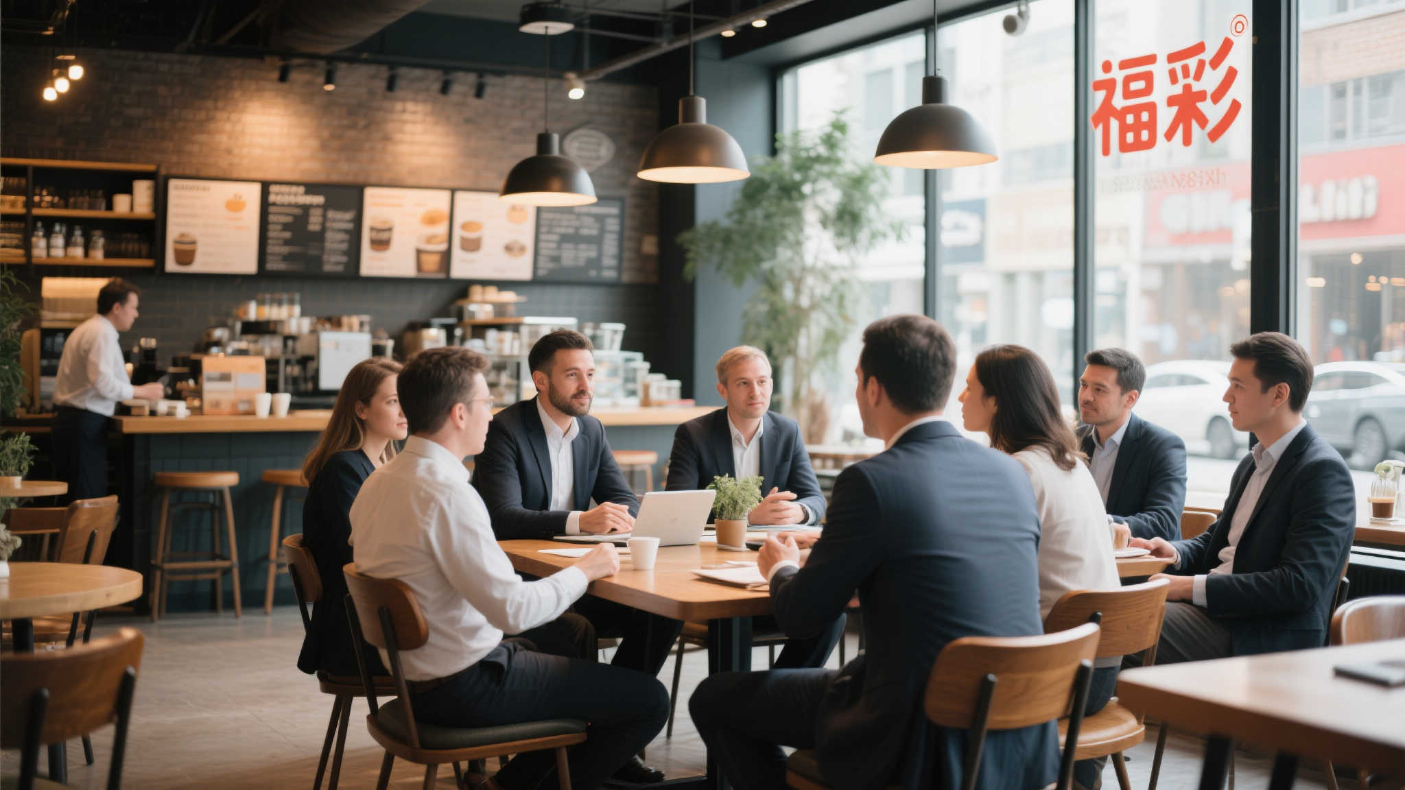 在福彩咖啡店共话千万商机