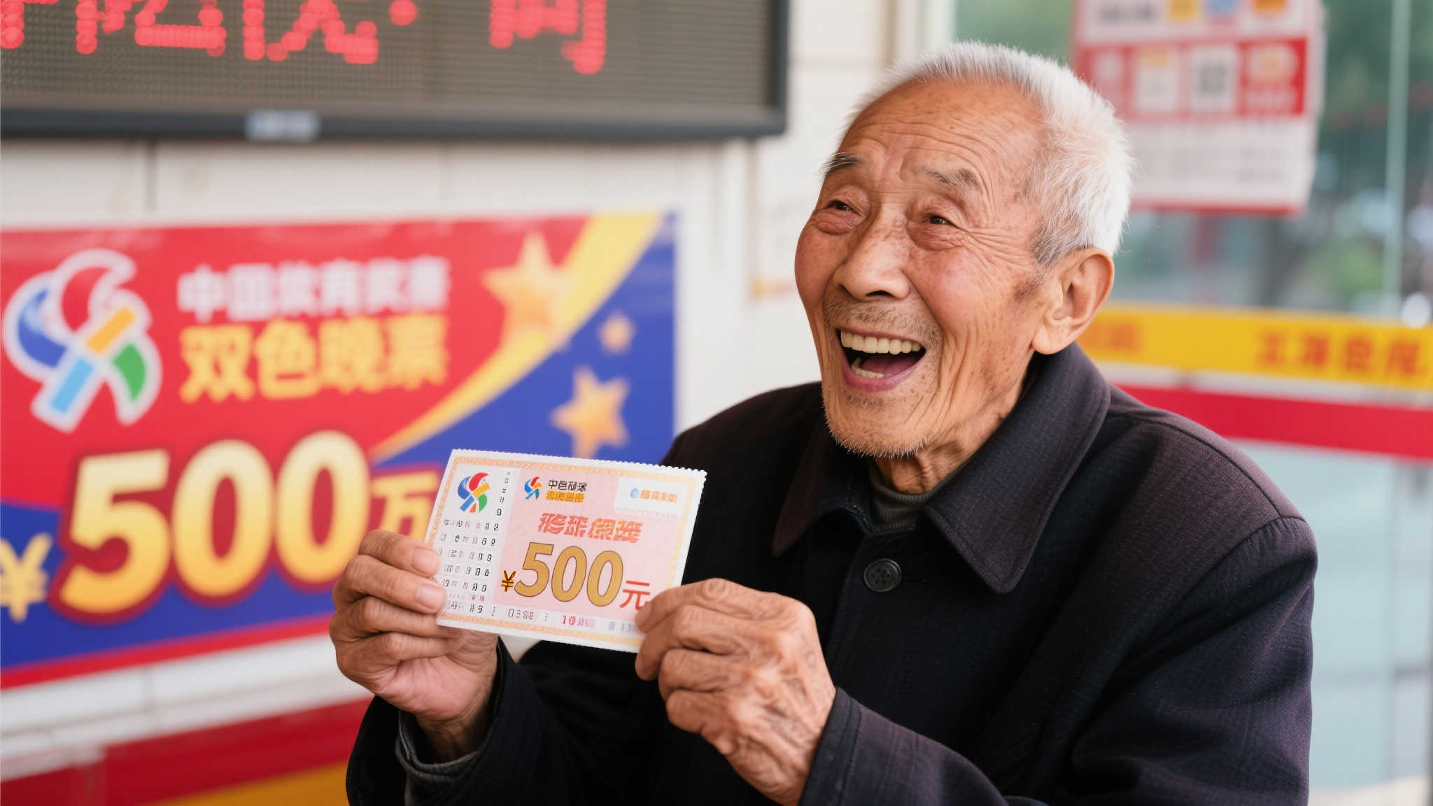 七旬老者10元喜中双色球500万 慷慨助力家乡发展